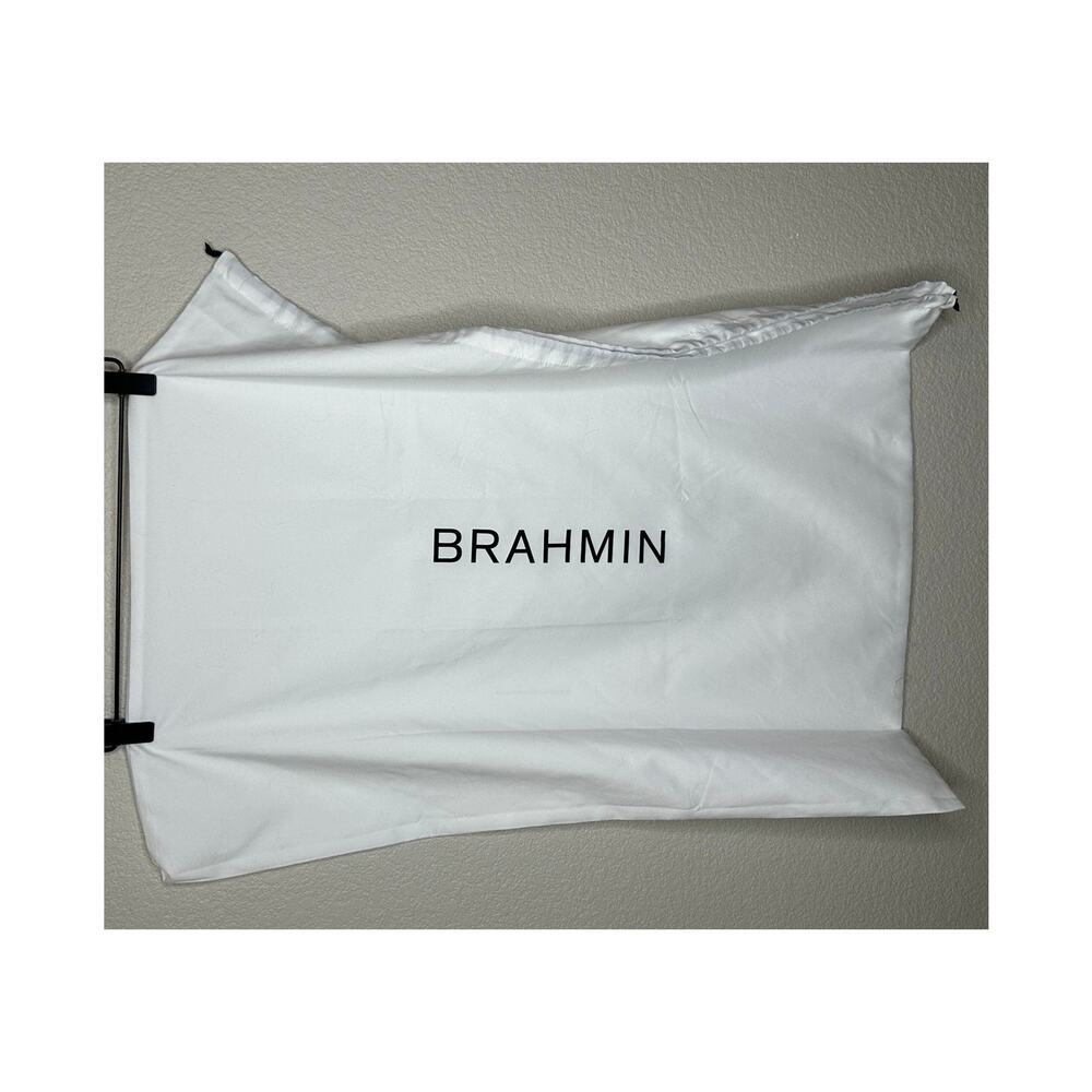 Brahmin White Dust Bag Large Handbag Storage Cover Drawstring Logo Authentic